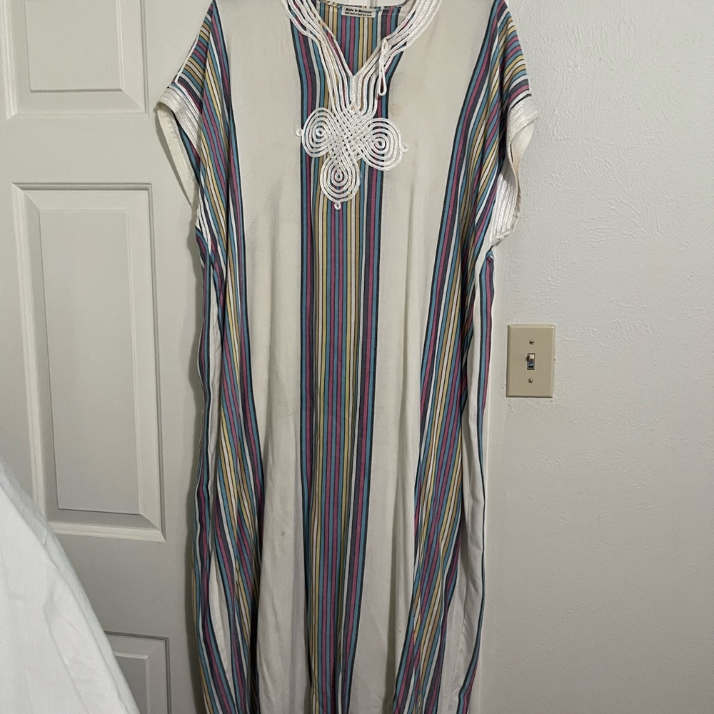 Colorful Striped Kaftan Dress